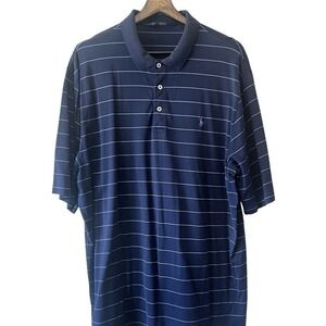 Polo Golf Ralph Lauren XL Navy Blue Striped Pima Cotton Polo Shirt Short Sleeve
